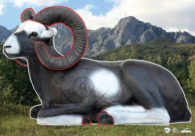 Scheibenauflage Leitold, 2D-Mufflon liegend