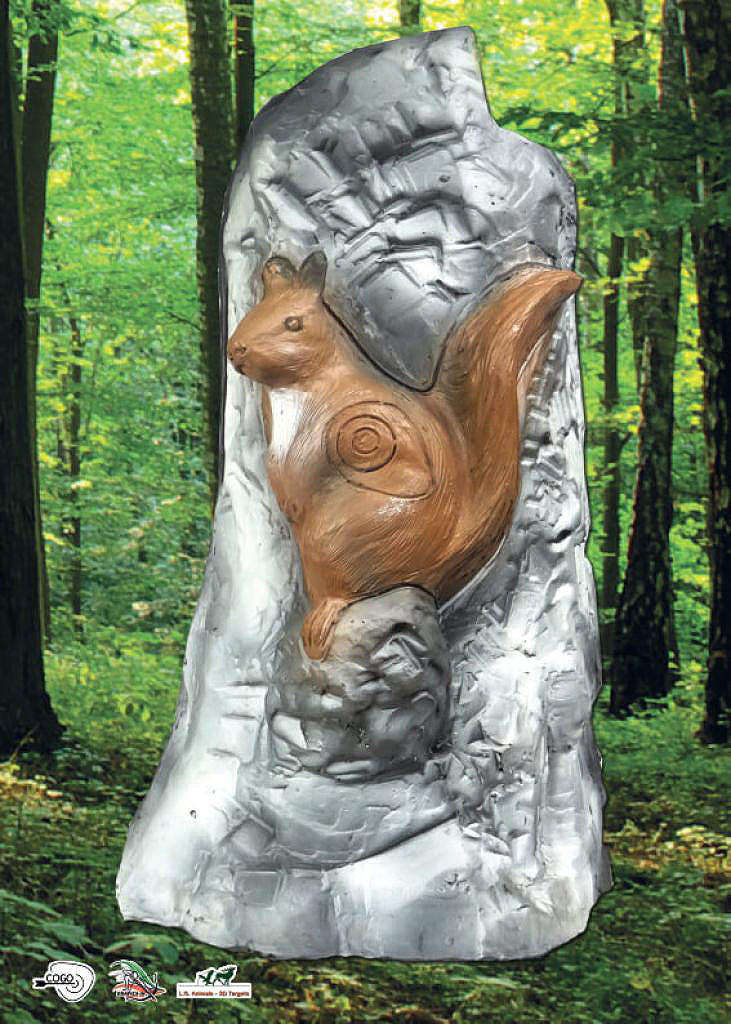 Scheibenauflage Leitold, 2D-Stein mit Eichhörnchen