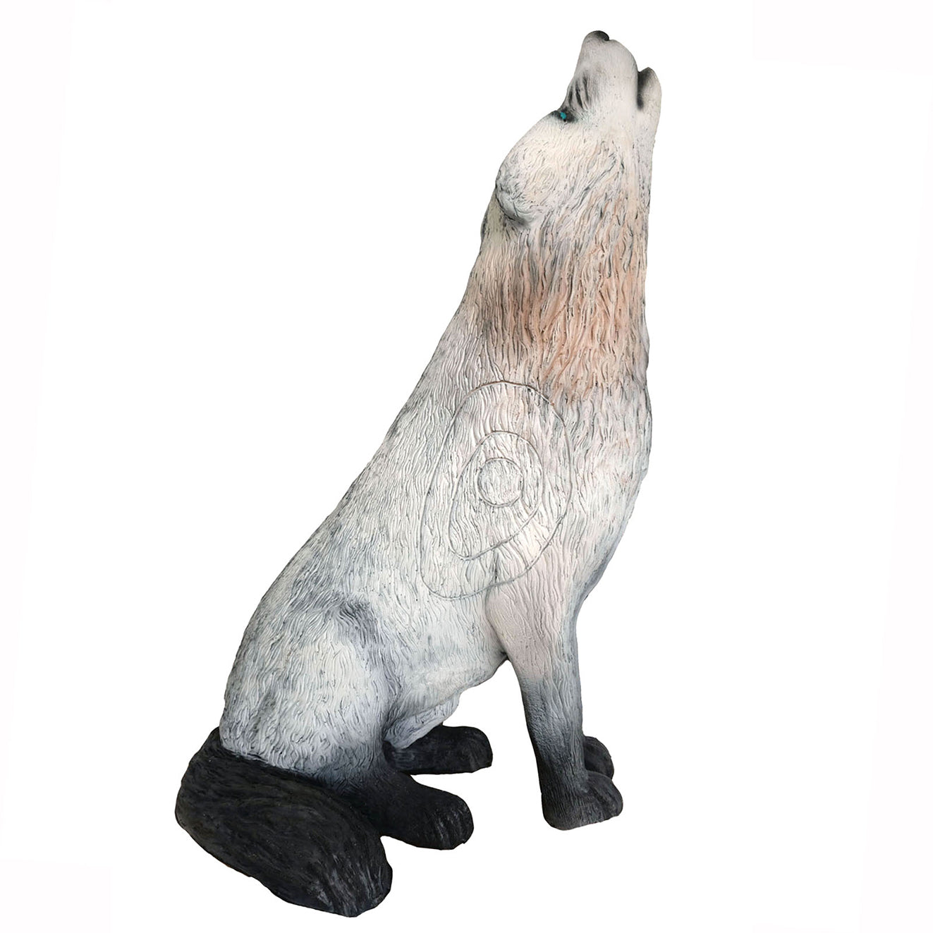 Leitold, weißer Wolf sitzend heulend