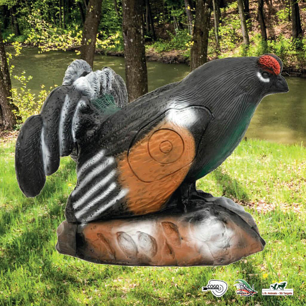 Scheibenauflage Leitold, 2D-Birkhahn balzend