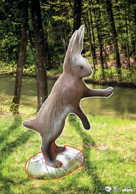 Scheibenauflage Leitold, 2D-Feldhase aufrecht stehend